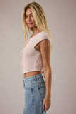 Baby Pink Front Tie Top
