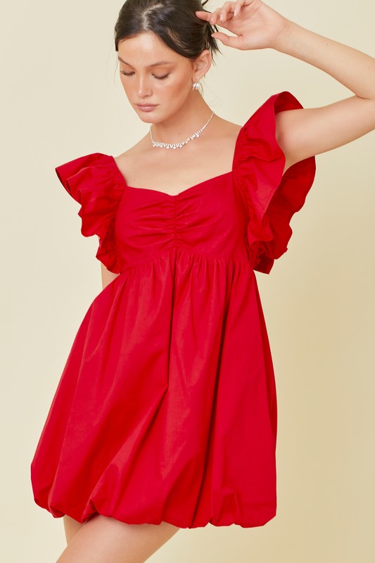 strapless open back dress Cupcake dress red and pink – Mad Mod Shop main image 1