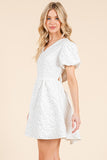 White Double Bow Back Dress