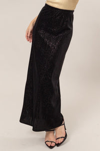 Stretchy Black Sparkle Maxi Skirt