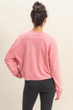 Bright Pink Cropped Crewneck Sweatshirt