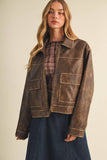 Vegan Leather Boxy Jacket