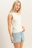 Ivory Rolled Neck Tank