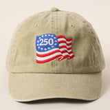 American 250 Waving Flag Embroidered Hat