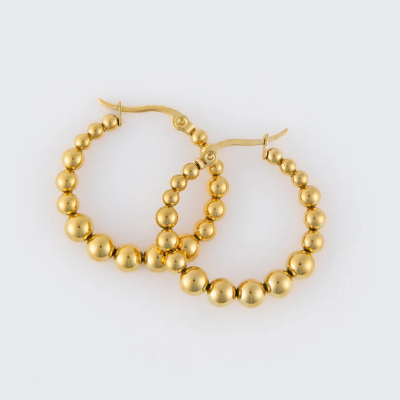 Gold Bubble Hoop Pin Catch Earring