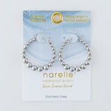 Bubble Hoop Pin Catch Earring Silver