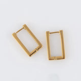 Gold - Rectangle Pin Catch Earring Hoop