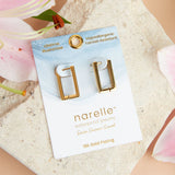 Gold - Rectangle Pin Catch Earring Hoop