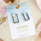 Silver - Rectangle Pin Catch Earring Hoop