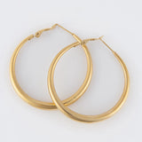 Gold - Vintage Chunky Pin Catch Hoop Earring