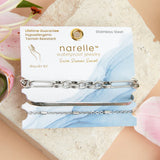 Silver - Multi Paper Clip Snake Chain Bracelet Set