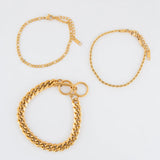 Gold - Chunky Figaro Dainty Chain Bracelet