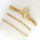 Gold - Chunky Figaro Dainty Chain Bracelet