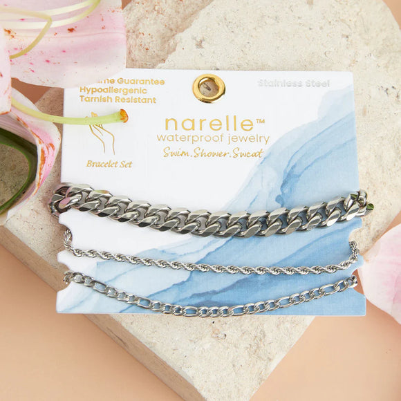 Silver - Chunky Figaro Dainty Chain Bracelet