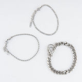 Silver - Chunky Figaro Dainty Chain Bracelet