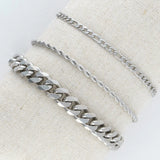 Silver - Chunky Figaro Dainty Chain Bracelet
