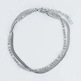 Silver - 2 Row Snake Chain Anklet