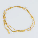 Gold - Dainty 2 Row CZ Anklet