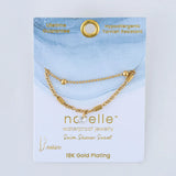 Gold - Dainty 2 Row CZ Anklet