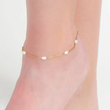 Gold - Dainty Pearl Anklet