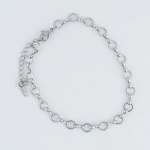 Silver - Linked Ring Anklet