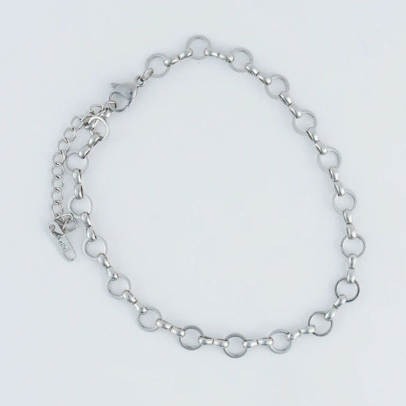 Silver - Linked Ring Anklet