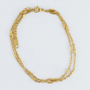 Gold - 2 Row Dainty Chain Anklet