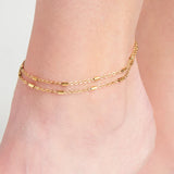 Gold - 2 Row Dainty Chain Anklet