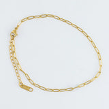 Gold - Dainty Paper Clip Chain Anklet