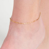 Gold - Dainty Paper Clip Chain Anklet