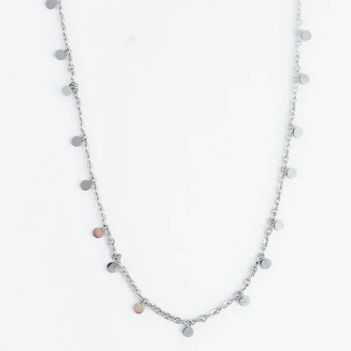 Silver - Disc Chain Necklace 16