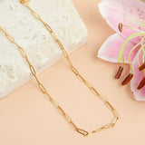 Gold - Paperclip Chain Necklace 18"