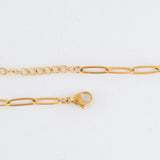 Gold - Paperclip Chain Necklace 18"