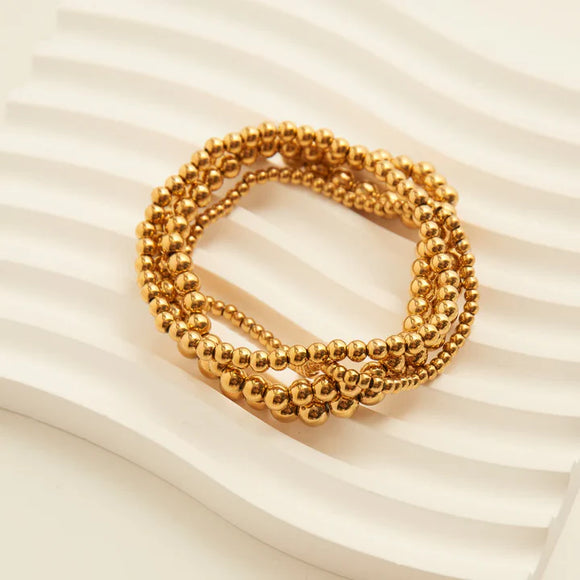 Gold - Narelle Waterproof Stretch Ball Bracelet Set
