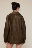 Chocolate Vegan Leather Jacket
