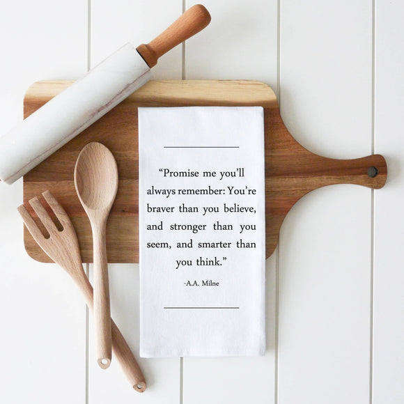 AA Milne Tea Towel: White • 100% Cotton