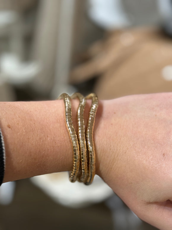 Metallic Squiggle Gold Bracelet