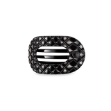 Jet Black Quilted Small Round Hair Clip