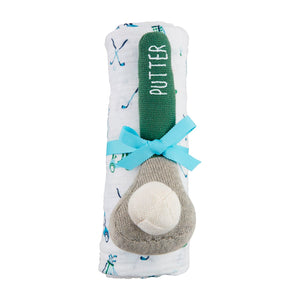 Boy Golf Swaddle & Rattle