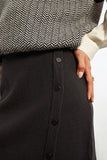 Black Knit Skirt With Button Detail