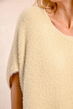 Sand Fuzzy Short Sleeve Top