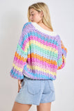 Rainbow Chunky Knit Oversized Cardigan