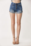 Button Front Roll Up Shorts