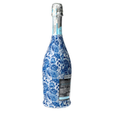 Blue Porcelain Roses Prosecco Bottle Wrap
