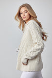 Oversized Oatmeal Knit Hoodie Sweater