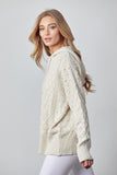 Oversized Oatmeal Knit Hoodie Sweater