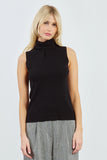 Black Sleeveless Turtleneck Sweater