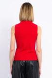 Red Sleeveless Turtleneck