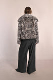 Grey & Black Leopard Fur Coat