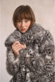 Grey & Black Leopard Fur Coat